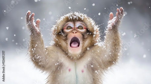 Japanese Snow Monkey in Hot Spring, Nagano-Shi, Japan 