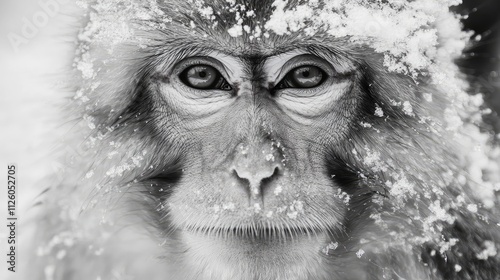Japanese Snow Monkey in Hot Spring, Nagano-Shi, Japan 