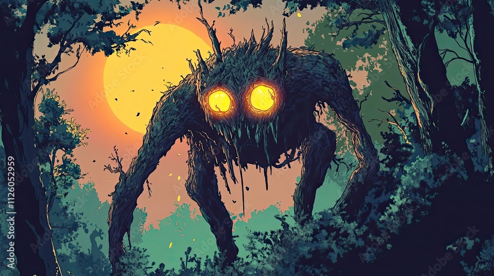 A Tree Creature Lurks In The Twilight Forest A Tree Creature Lurks In The Twilight Forest