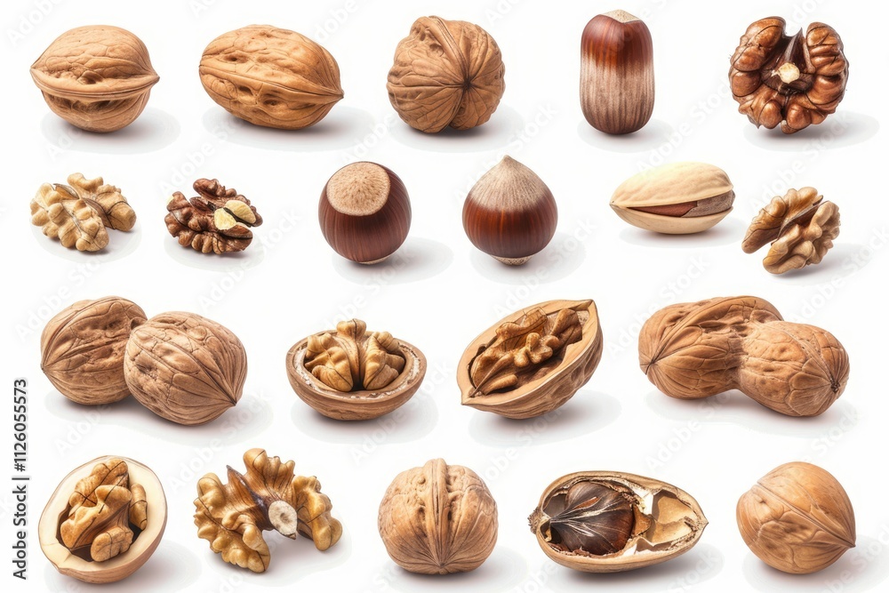 Collection of nuts isolated on white background Collection of nuts isolated on white background