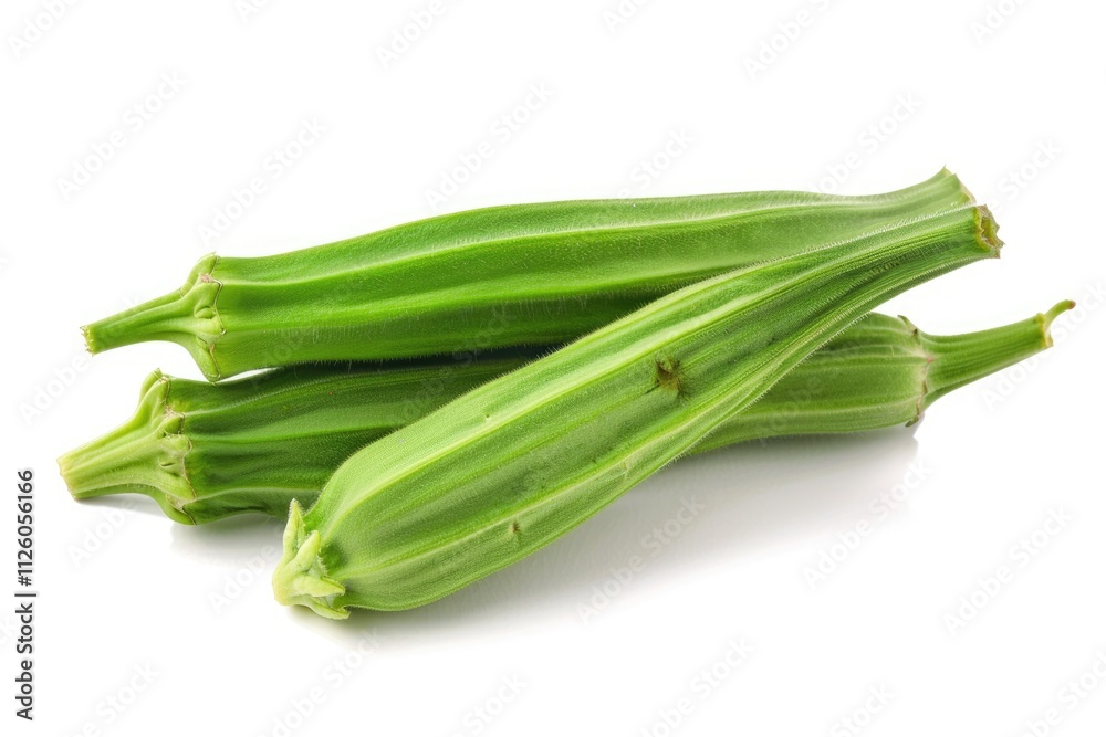 fresh okra isolated on a white background fresh okra isolated on a white background