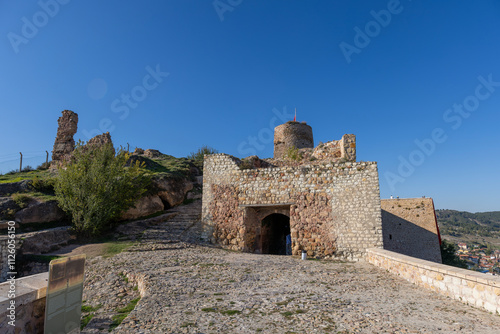 Landscape of historical Kastamonu castle on the hills near the city, Kastamonu, Turkey