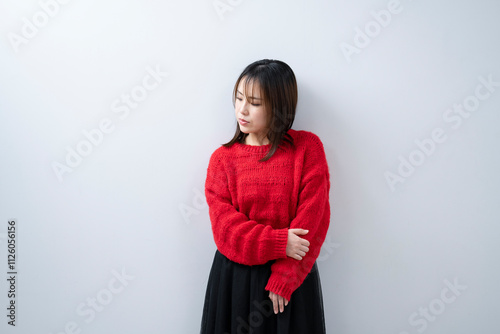 冬服の女性