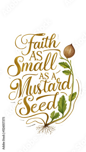 Typographic Style Quote Illustration for Having Faith as small as a Mustard Seed Badge