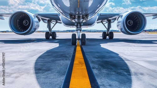 Airplane on the Runway at the Airport