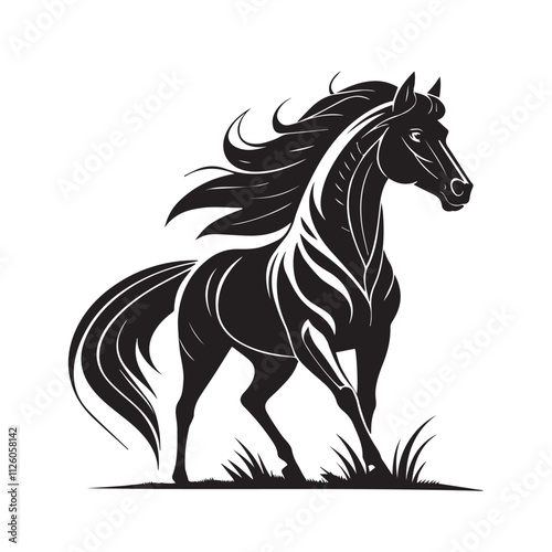 A drawing of a horse vector