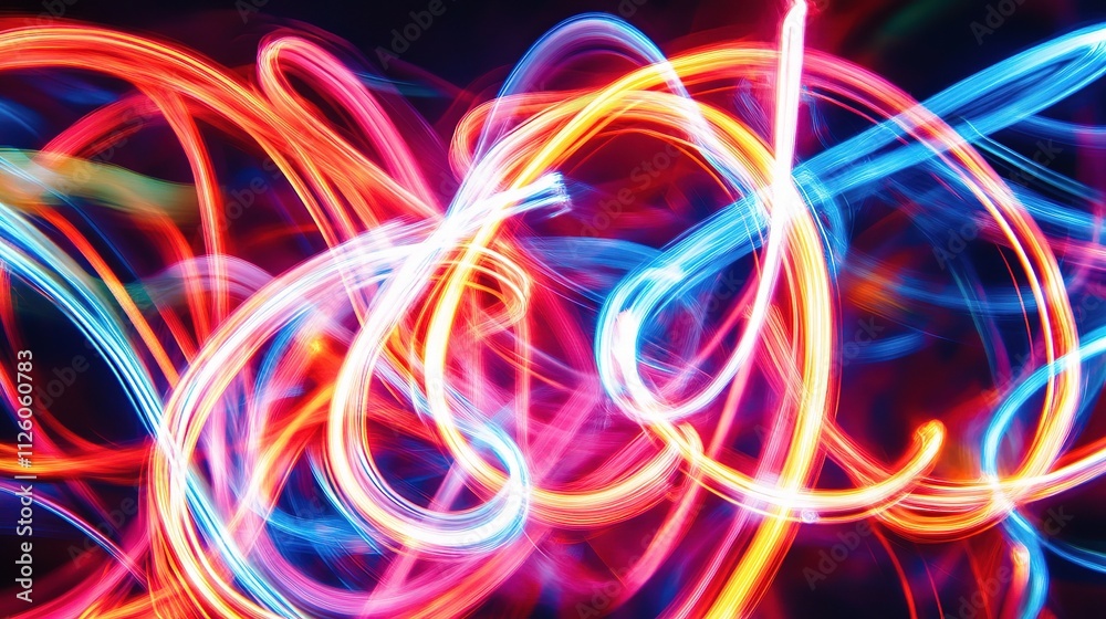 Abstract Modern Neon Lights in Motion for Creative Projects Abstract Modern Neon Lights in Motion for Creative Projects