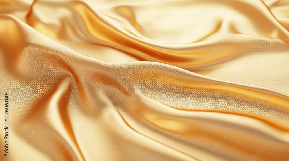 Fabric Gold Silk Podium With Flowing Drapes Glowing Light Creating Luxurious Elegant Display Fabric Gold Silk Podium With Flowing Drapes Glowing Light Creating Luxurious Elegant Display