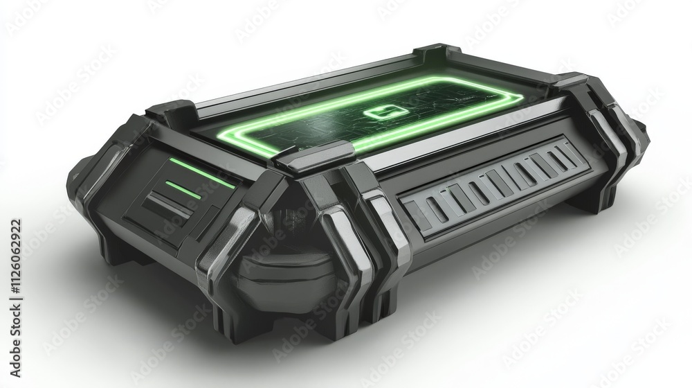 Futuristic Holographic Wallet Concept Display on White Background Futuristic Holographic Wallet Concept Display on White Background