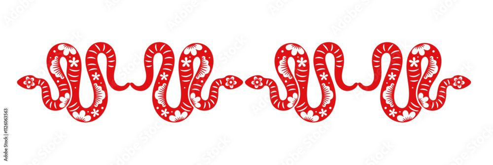 Chinese New Year Zodiac Sign year of the Snake Chinese calligraphy vector flat style illustration Chinese New Year Zodiac Sign year of the Snake Chinese calligraphy vector flat style illustration