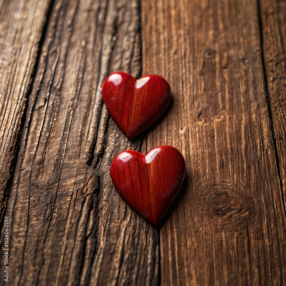 Rustic Heart Decorations on Weathered Wood with Warm Lighting V4 Rustic Heart Decorations on Weathered Wood with Warm Lighting V4