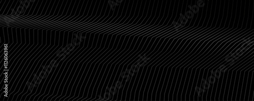 Wallpaper Mural Grey metal curved lines abstract technology background. Vector geometric minimal banner design Torontodigital.ca