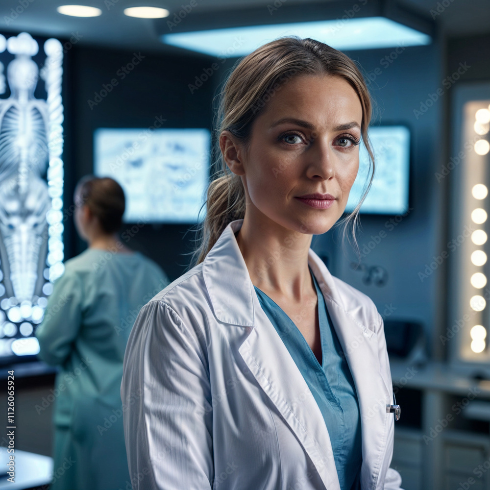 Fototapeta premium Empowered Female Physician Among Healthcare Professionals.mi