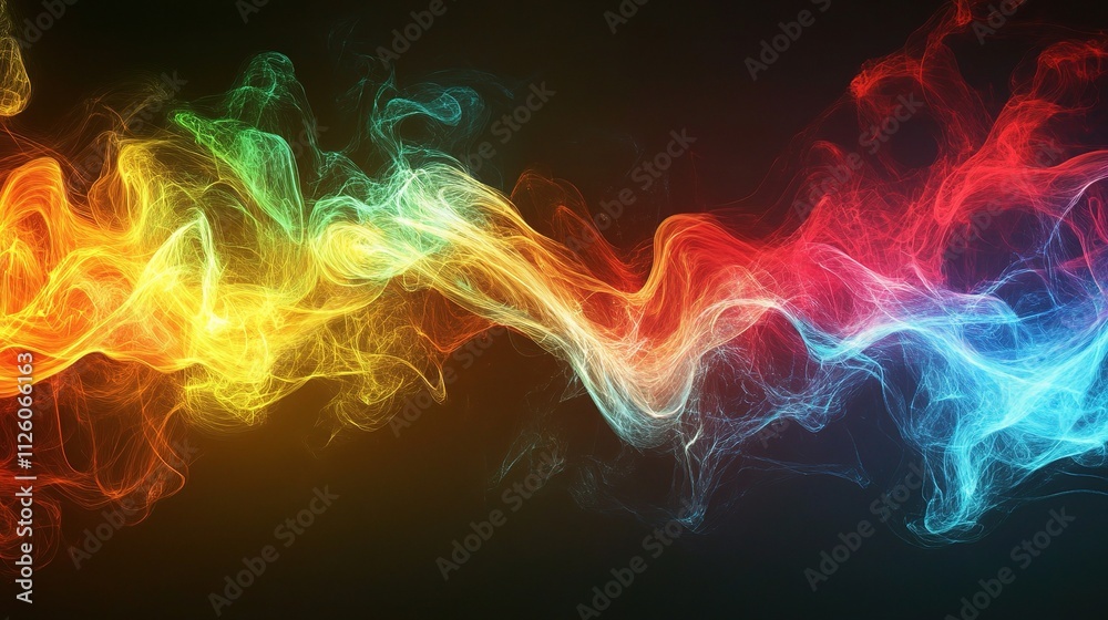 Fototapeta premium Abstract Colorful Fluid Waves with Glowing Effects and Dynamic Flow