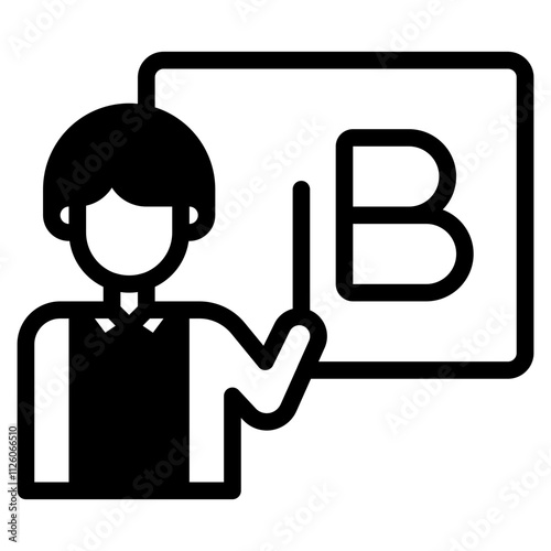 Teacher Holding a Letter Board