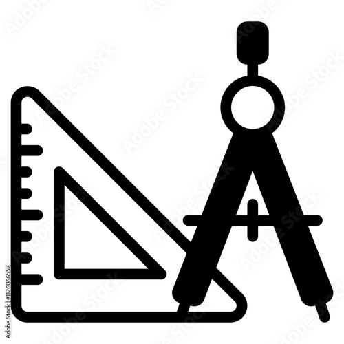 Tools for Precision: Compass and Ruler Icon