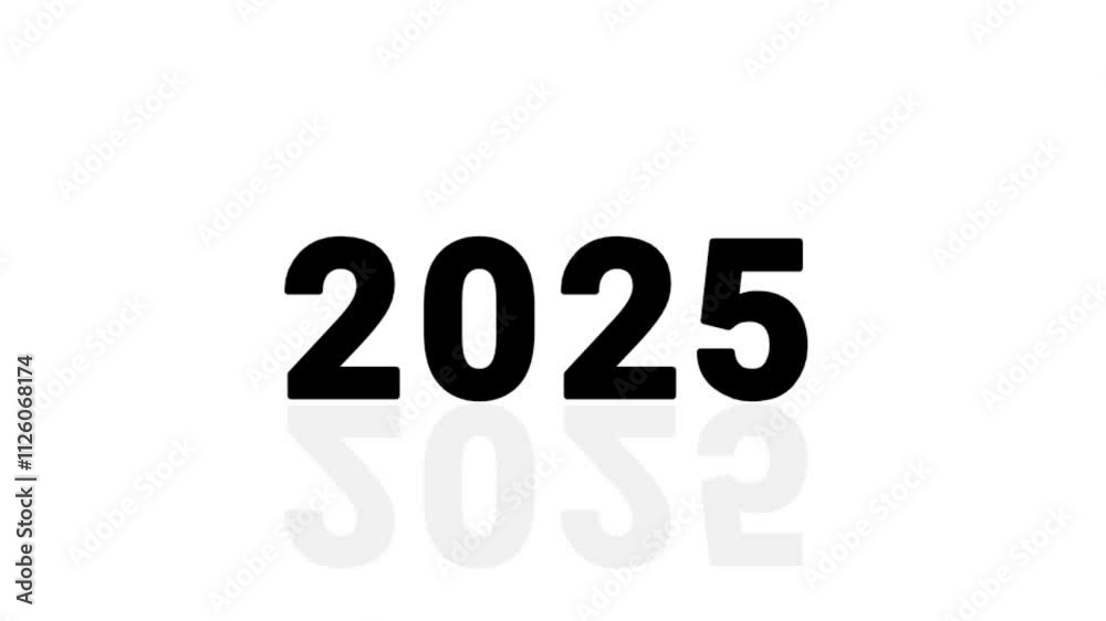 Flying number animation changing from 2024 to 2025 on green screen. Concept of holiday and happy new year Flying number animation changing from 2024 to 2025 on green screen. Concept of holiday and happy new year