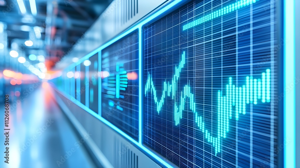 Futuristic Stock Market Data Display