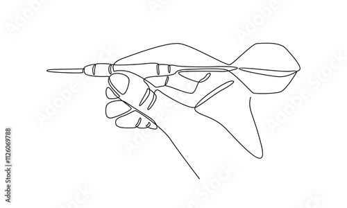 continuous line of darts illustration