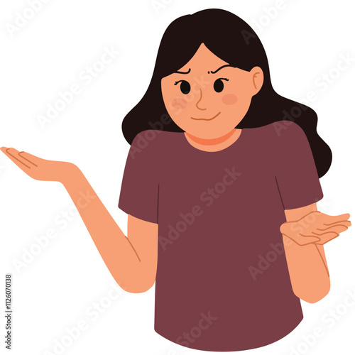 Woman confused gesture illustration