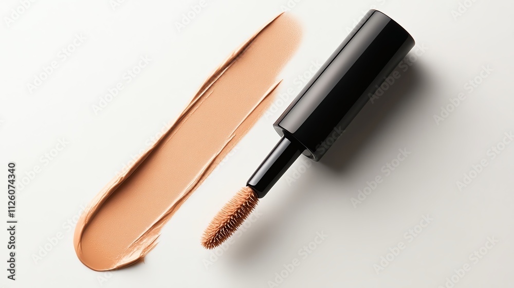 Obraz premium A concealer tube with a doefoot applicator and product trails