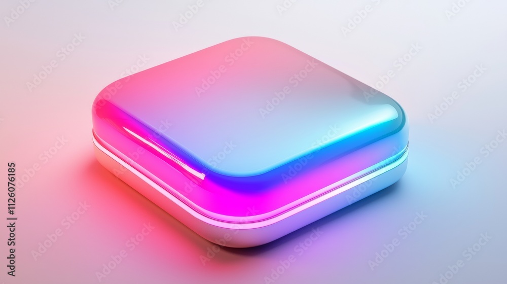 Modern gadget with colorful lighting, showcasing a sleek design and vibrant hues in a minimalist setting Modern gadget with colorful lighting, showcasing a sleek design and vibrant hues in a minimalist setting