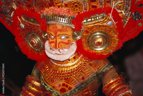 indian festivals theyyam hindu religious ritual dance, India photo