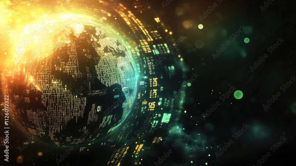 Obraz premium Digital Earth: A Technological Network