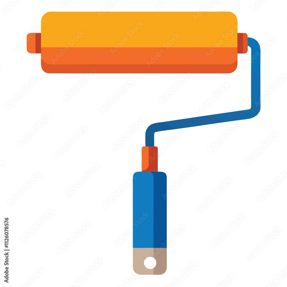 roller brush with paint
