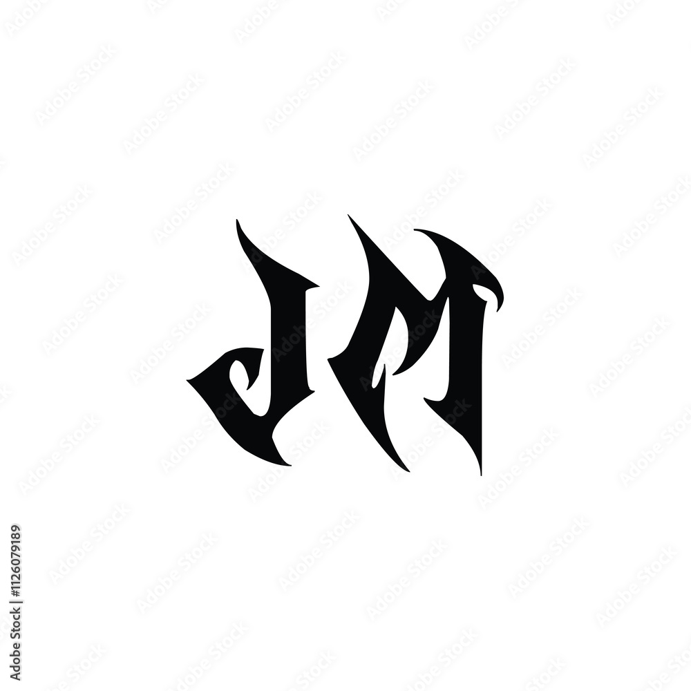 JM monogram logo design letter text name symbol monochrome logotype alphabet character simple logo JM monogram logo design letter text name symbol monochrome logotype alphabet character simple logo