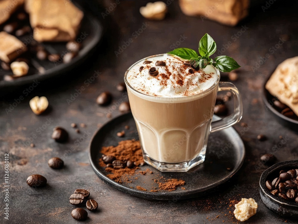 Delicious caffeine coffee drink with milk. Delicious caffeine coffee drink with milk.