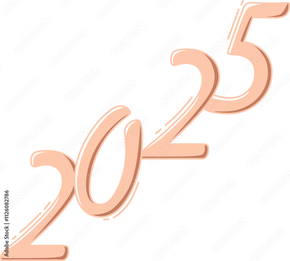 Obraz premium 2025 New Year Lettering