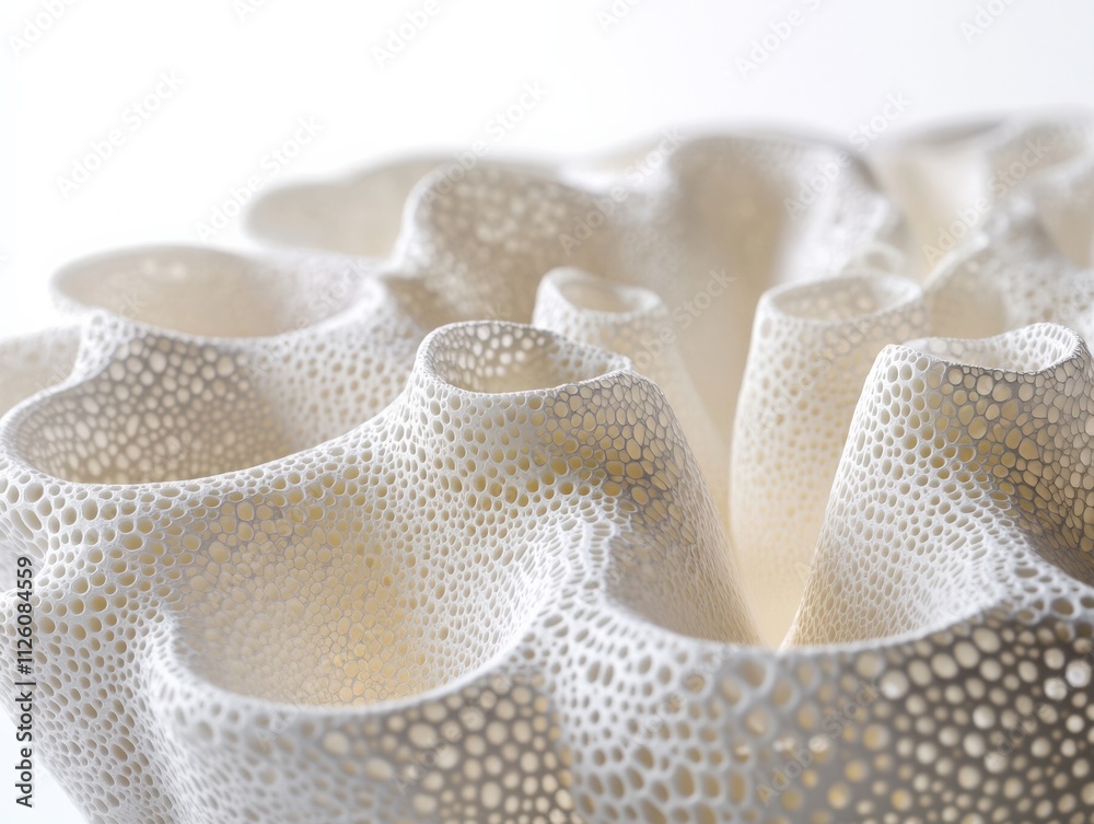 intricate ceramic sculpture with delicate patterns