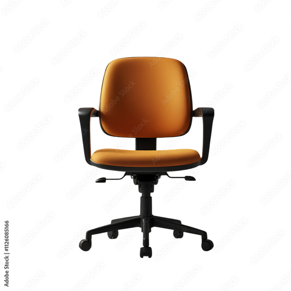 Fototapeta premium Orange Office Chair: Ergonomic, Swivel, Adjustable
