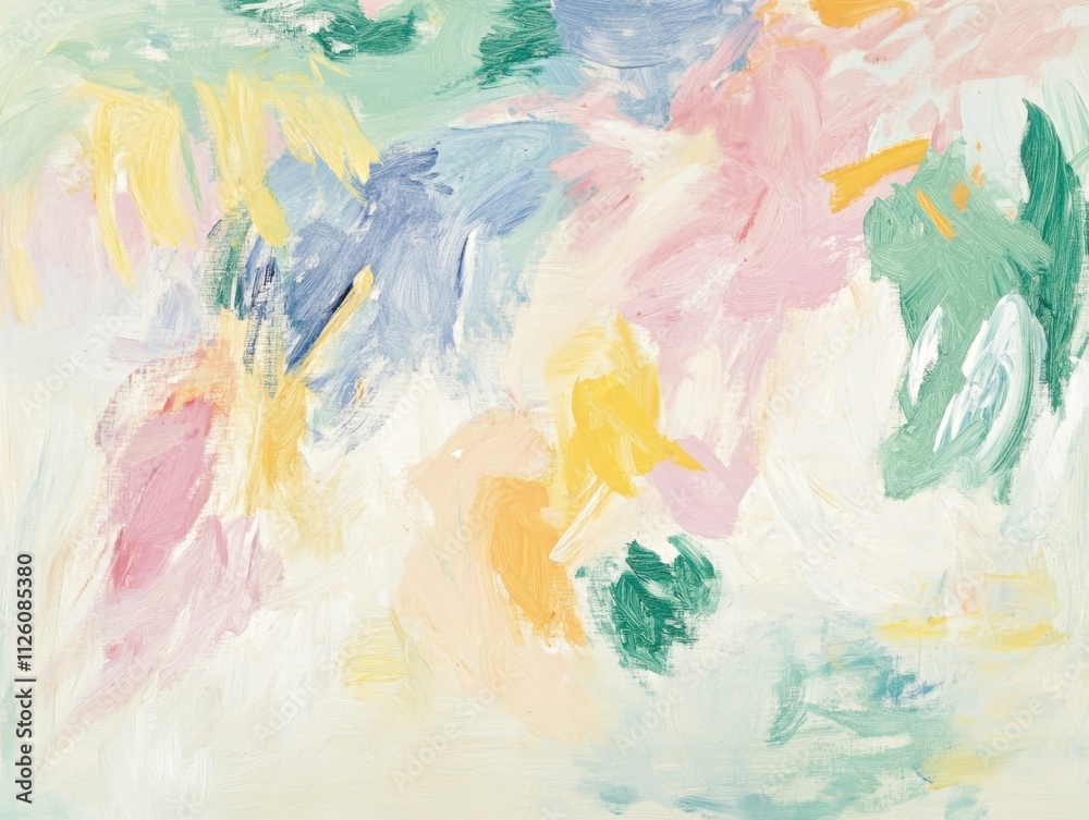 Soft and Airy Spring Abstract Painting with Pastel Colors Generative AI Soft and Airy Spring Abstract Painting with Pastel Colors Generative AI