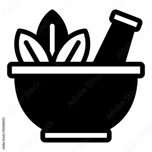 Herbal Ingredients in a Mortar and Pestle