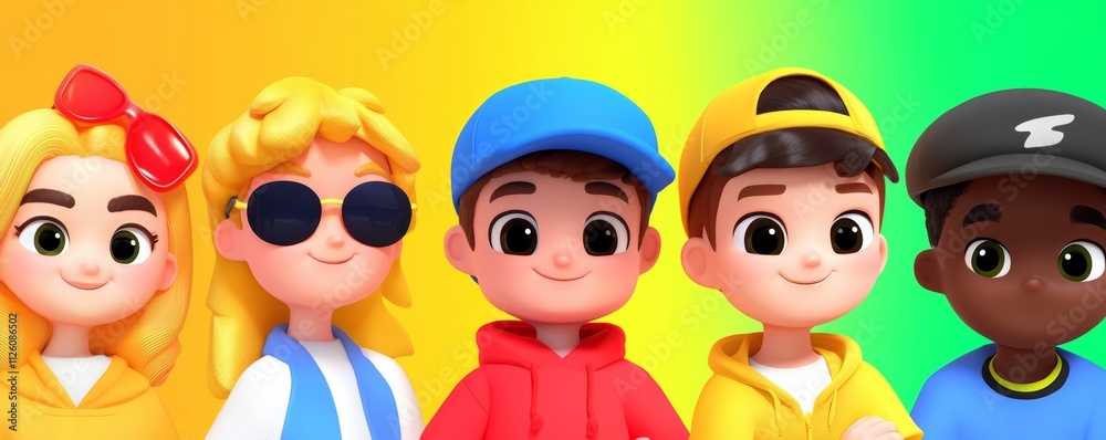 Obraz premium A promotional campaign for a platform feature that lets teams create personalized avatars for virtual games and meetings.
