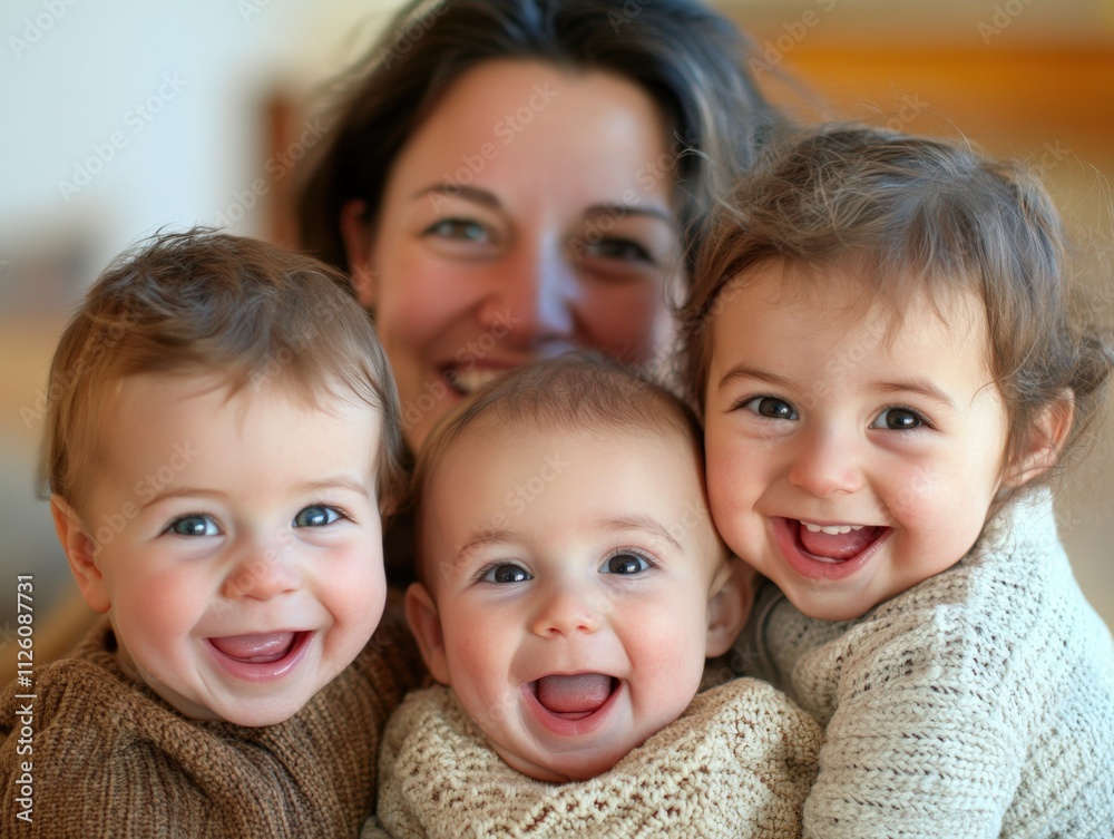 happy family portrait with smiling children happy family portrait with smiling children