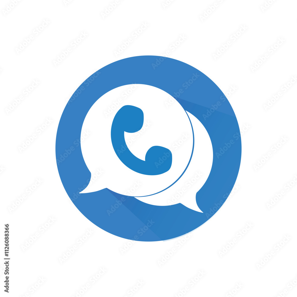 White Telephone with speech bubble chat icon isolated. Support customer service White Telephone with speech bubble chat icon isolated. Support customer service
