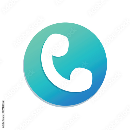 Blue Phone Call Icon Isolated Icon.