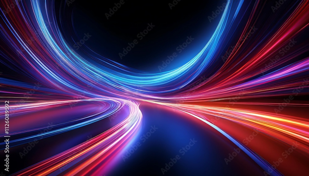 Abstract light trails on a dark background. Abstract light trails on a dark background.