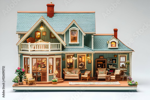 Charming Miniature House: A Detailed Craftsmanship photo