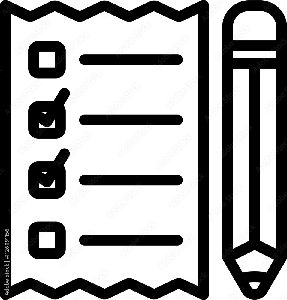 Grocery List Line Icon Grocery List Line Icon
