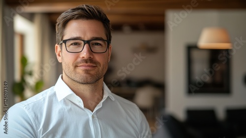 Portrait of a Confident Man in a Modern Home