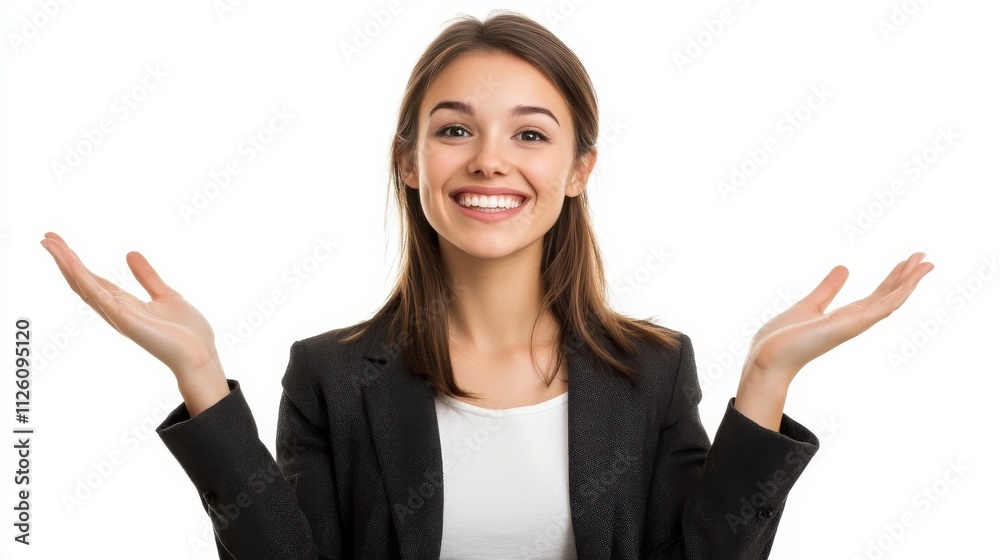 Smiling business woman on white Smiling business woman on white