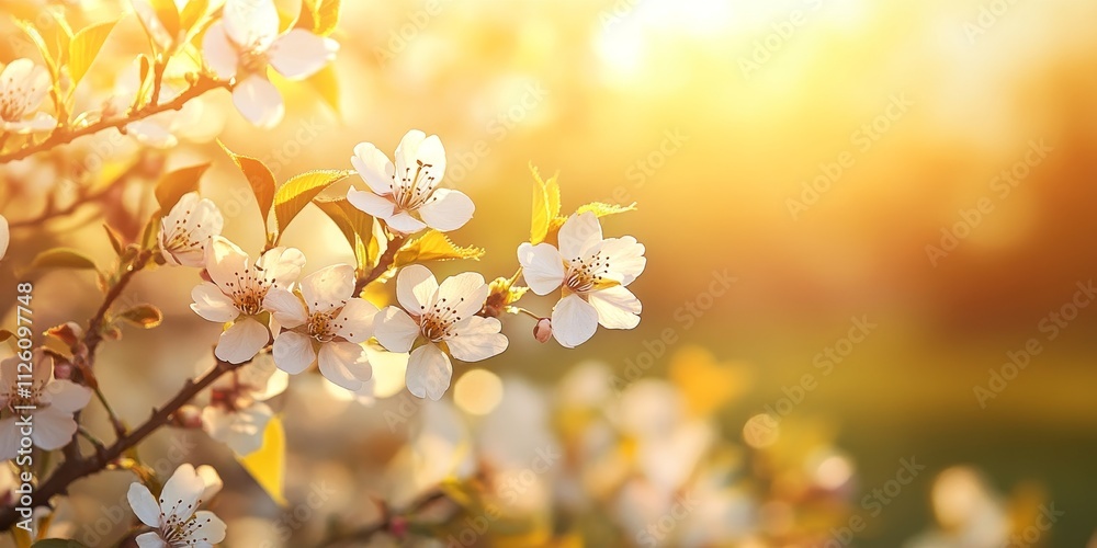 Close up of cherry branches in bloom during spring, showcasing delicate flowers and warm sunshine, creating a beautiful spring nature background with vibrant cherry blossoms. Close up of cherry branches in bloom during spring, showcasing delicate flowers and warm sunshine, creating a beautiful spring nature background with vibrant cherry blossoms.