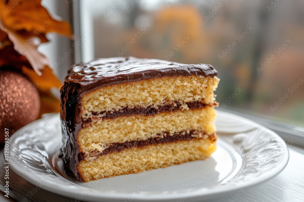 Chocolate Layer Cake with Drizzle and Cream Topping Chocolate Layer Cake with Drizzle and Cream Topping