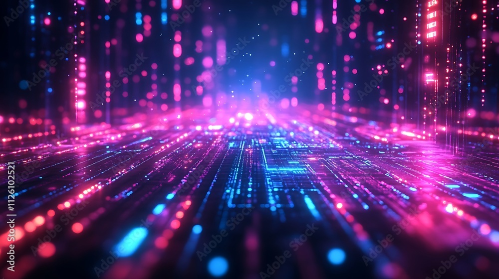 Obraz premium High-Definition Futuristic Landscape Desktop Wallpaper Showcasing Sci Themes