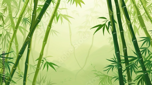 Cartoon bamboo forest background