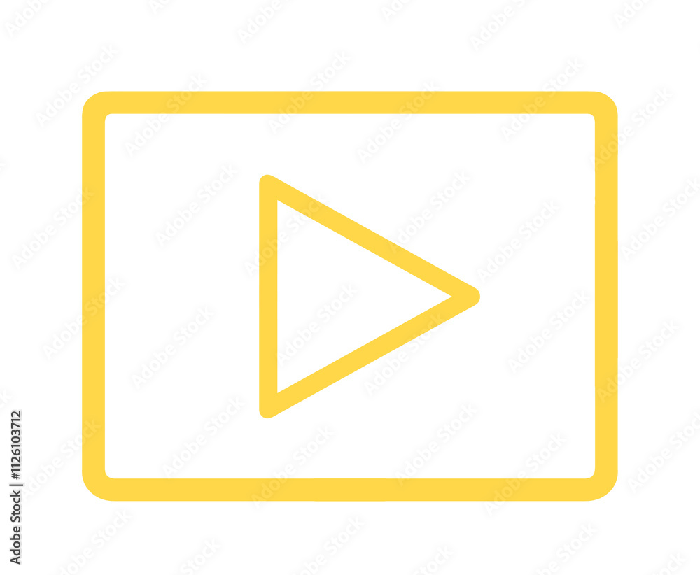 シンプルな黄色の動画アイコン シンプルな黄色の動画アイコン